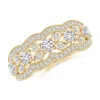 Angara Diamond Anniversary Ring With Leaf Motifs In Yellow Gold/h