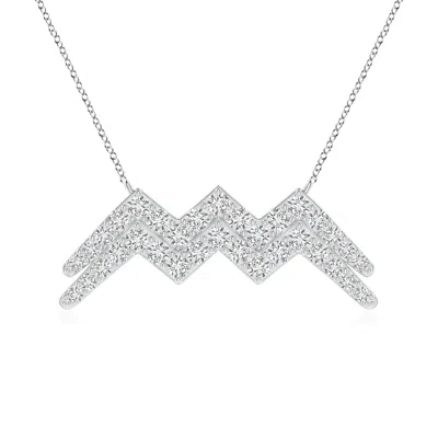 Angara Diamond Aquarius Zodiac Sign Pendant In Metallic