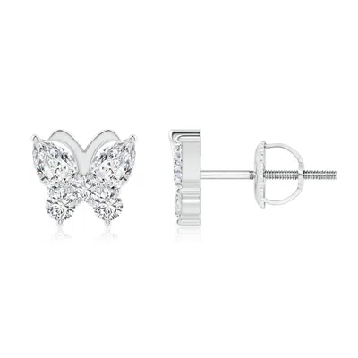 Angara Diamond Butterfly Stud Earrings In Metallic