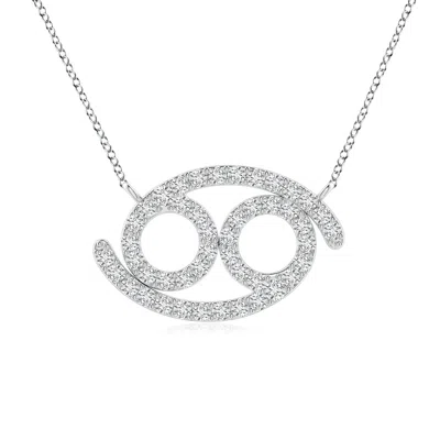 Angara Diamond Cancer Zodiac Sign Pendant In White