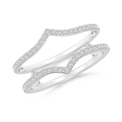 Angara Diamond Chevron Ring Wrap In White