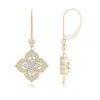 Angara Diamond Clover Leverback Earrings In Yellow Gold/h