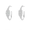 Angara Diamond Cluster Asymmetrical Hoop Earrings In White Gold/h