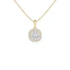 Angara Diamond Cluster Cushion Pendant With Halo In Yellow Gold/g