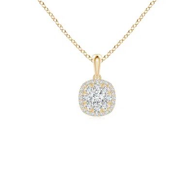 Angara Diamond Cluster Cushion Pendant With Halo In Gold