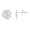 Angara Diamond Cluster Stud Earrings With Halo In White Gold/g
