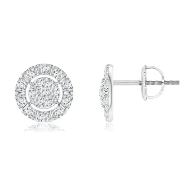 Angara Diamond Cluster Stud Earrings With Halo In Metallic