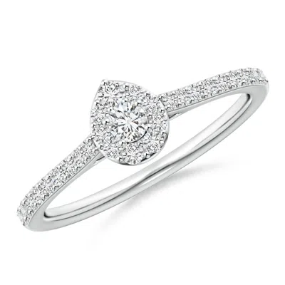 Angara Diamond Clustre Pear-shaped Engagement Ring