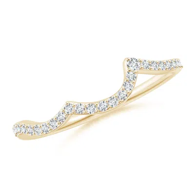 Angara Diamond Comfort Fit Wavy Wedding Ring In Gold