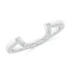 Angara Diamond Contoured Comfort Fit Wedding Ring In Platinum/g
