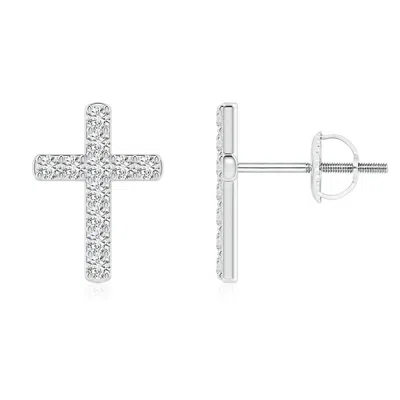 Angara Diamond Cross Stud Earrings In Metallic