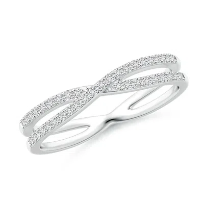 Angara Diamond Crossover Wedding Ring In White