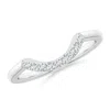 Angara Diamond Curved Comfort Fit Wedding Ring In Platinum/g