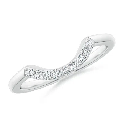 Angara Diamond Curved Comfort Fit Wedding Ring In White