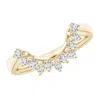 Angara Diamond Curved Wedding Ring In Yellow Gold/g
