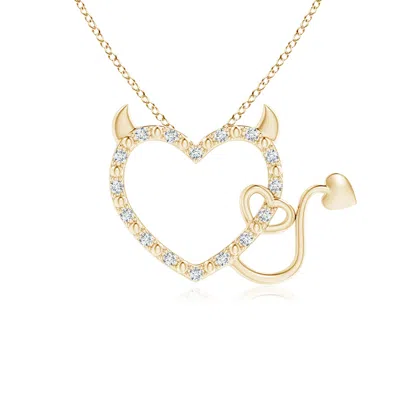 Angara Diamond Devil Heart Pendant In Gold
