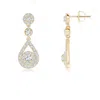 Angara Diamond Double Halo Teardrop Dangle Earrings In Yellow Gold/g