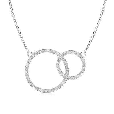 Angara Diamond Encrusted Interlocking Circle Necklace In Metallic