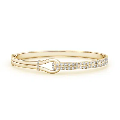 Angara Diamond Encrusted Interlocking Love Knot Bracelet In Gold