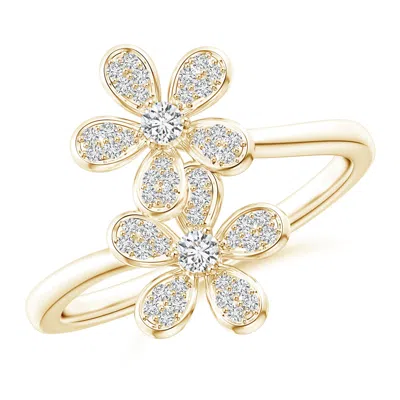 Angara Diamond Five Petal Flower Fashion Ring In Gold