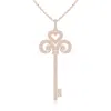 Angara Diamond Fleur De Lis Key Pendant In Rose Gold/h