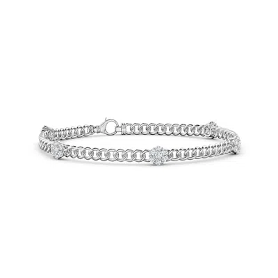 Angara Diamond Flower Cluster Station Bracelet In Metallic
