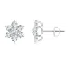 Angara Diamond Flower-shaped Stud Earrings In White Gold/g