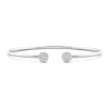 Angara Diamond Halo Cluster Open Flex Bangle In White Gold/h