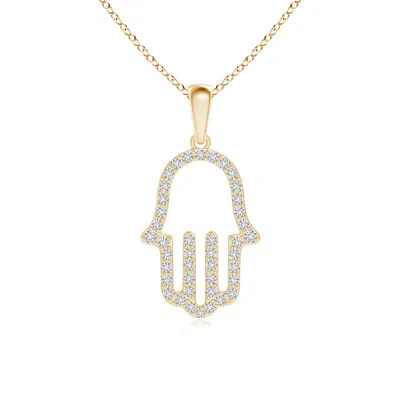 Angara Diamond Hamsa Hand Pendant In Gold