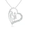Angara Diamond Heart Mother & Baby Pendant In White Gold/g