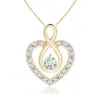 Angara Diamond Heart Pendant With Infinity Loop In Yellow Gold/g