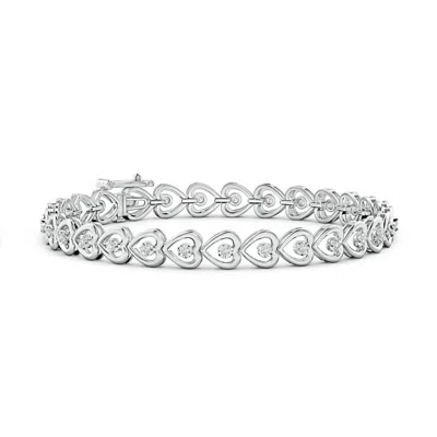 Angara Diamond Heart Stackable Bracelet In Metallic