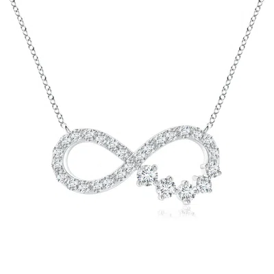 Angara Diamond Horizontal Infinity Journey Pendant In Metallic