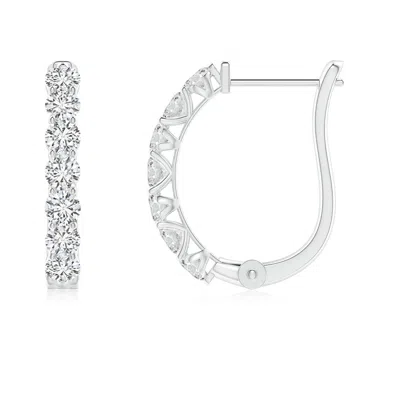 Angara Diamond Huggie Hoop Earrings In Metallic
