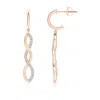 Angara Diamond Infinity Dangle J-hoop Earrings In Rose Gold/g