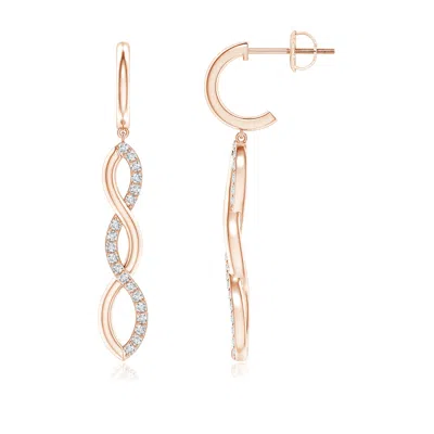 Angara Diamond Infinity Dangle J-hoop Earrings In Gold
