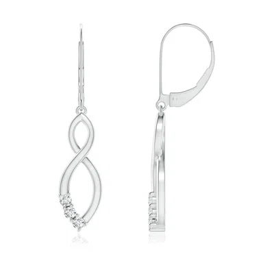 Angara Diamond Infinity Drop Leverback Earrings In Metallic