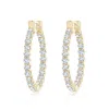 Angara Diamond Inside Out Eternity Hoop Earrings In Yellow Gold/g