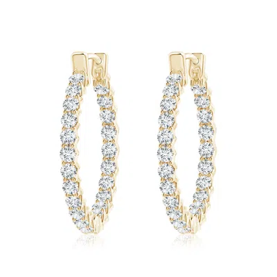 Angara Diamond Inside Out Eternity Hoop Earrings In Gold