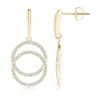 Angara Diamond Interlocking Circle Dangle Earrings In Yellow Gold/g