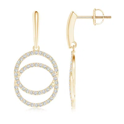 Angara Diamond Interlocking Circle Dangle Earrings In Gold