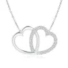 Angara Diamond Interlocking Heart Necklace In Platinum/h