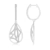 Angara Diamond Lattice Drop Hoop Earrings In White Gold/h