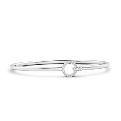 Angara Diamond Open Circle Hook & Eye Flex Bracelet In Metallic