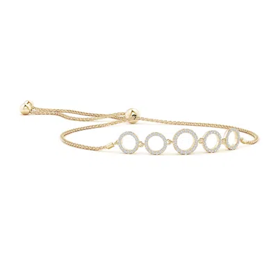 Angara Diamond Open Circle Link Bolo Bracelet In Gold