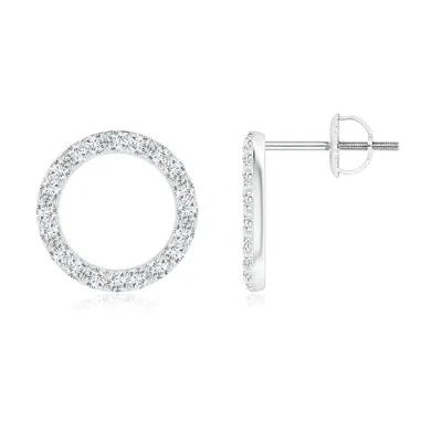 Angara Diamond Open Circle Stud Earrings In Metallic