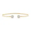 Angara Diamond Open Flex Floral Bangle In Yellow Gold/h