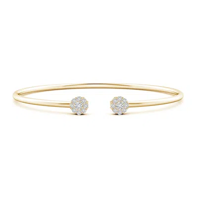 Angara Diamond Open Flex Floral Bangle In Gold