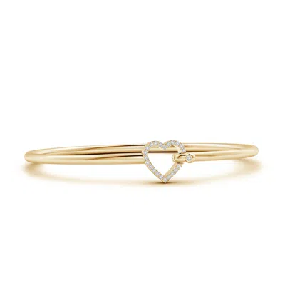 Angara Diamond Open Heart Hook & Eye Flex Bracelet In Gold