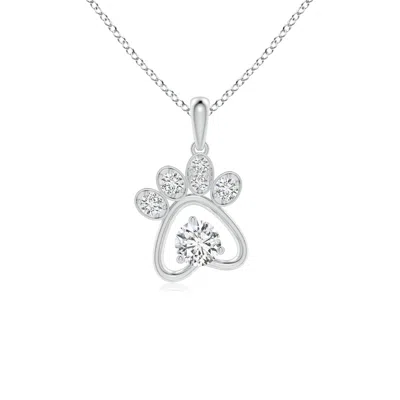 Angara Diamond Paw Print Pendant In White